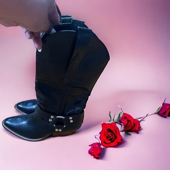 Western style black women boots size US 6.5 brand new - Picture 2 of 5